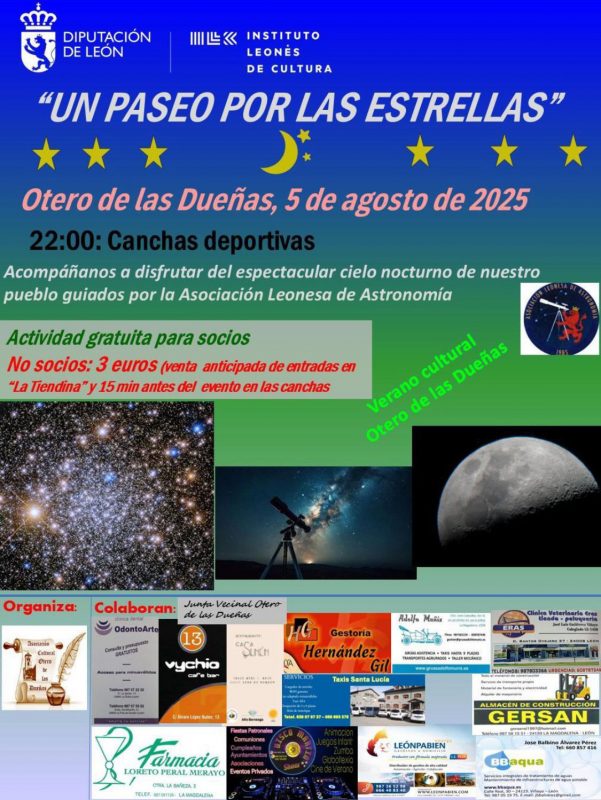 Cartel de la actividad organizada por la asociación cultural de Otero de las Dueñas (2025)