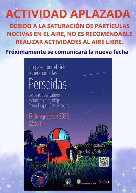 Actividad de las Perseidas 2025 suspendida