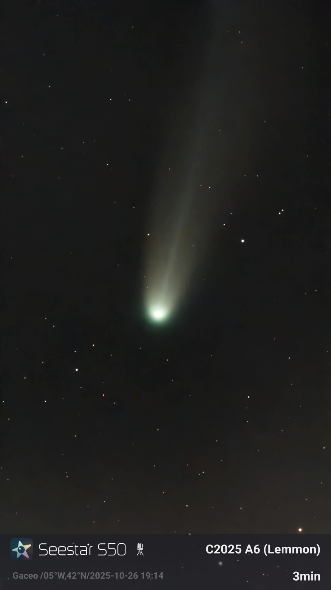Observación del cometa C/2025 A6 (Lemmon)